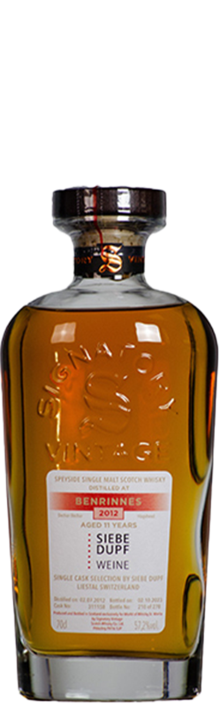 Signatory Benrinnes 2012
Single Cask Selection by Siebe Dupf